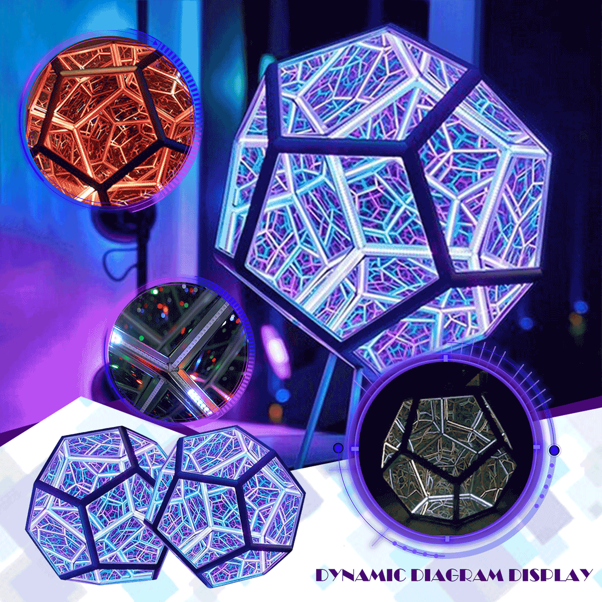 Infinite Dodecahedron Color Art Light 1