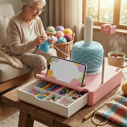 Portable Yarn Holder Spinner with Phone Stand 1