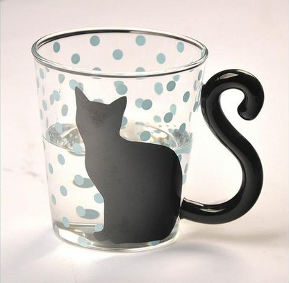 MODERN CAT SILHOUETTE GLASS MUG 1