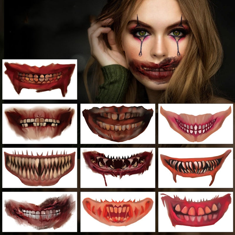 Halloween Prank Makeup Temporary Tattoo-10PCS 1