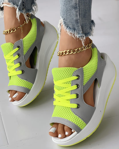 Lace-up Muffin Sandals 1