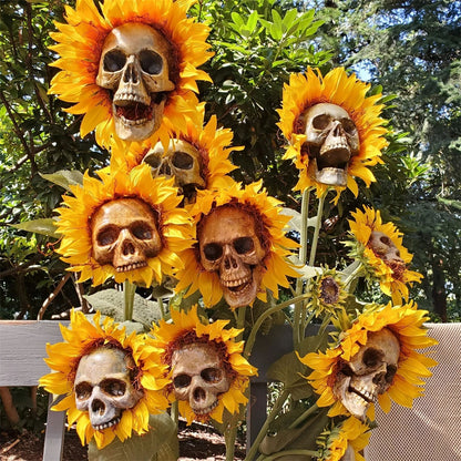 HALLOWEEN DECOR SKULL SUNFLOWERS 1
