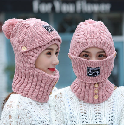 2 in 1 Mask Scarf Knitted Hat 1