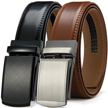 Leather Ratchet Belt With Adjustable Buckle CrackSlick 1