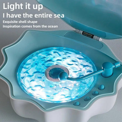 Shell Bluetooth Speaker with Northern Lights Projector – 7-Color Mood Lamp, White Noise & Ocean Wave Effects 1