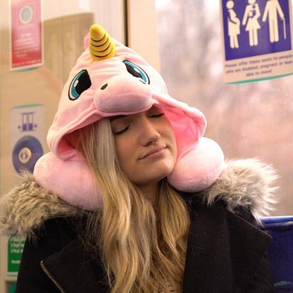 HOODED UNICORN TRAVEL PILLOW 1