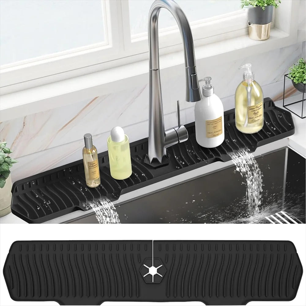Foldable Self-Draining Faucet Splash Guard Mat 1