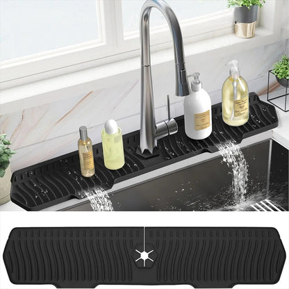 Foldable Self-Draining Faucet Splash Guard Mat 1