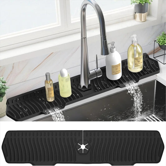 Foldable Self-Draining Faucet Splash Guard Mat 1
