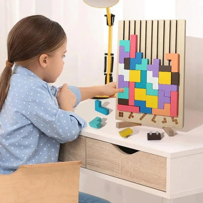 Montessori Wooden Tetris - Educational Fun Toy 1