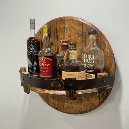 Bourbon whiskey barrel shelf 1