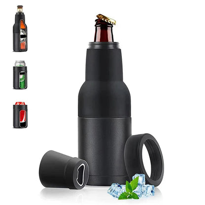 Beer Bottle and Can Cooler with Beer Opener 1