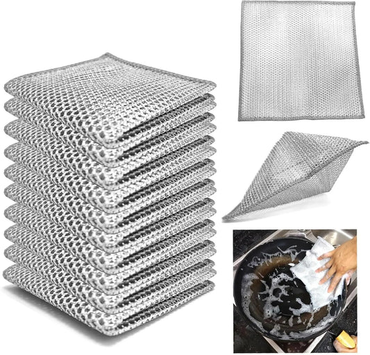 Reusable Diamond Weave Scrubber Cloths-10PCS 1