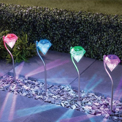 4PCS DIAMOND SOLAR GARDEN LIGHTS 1
