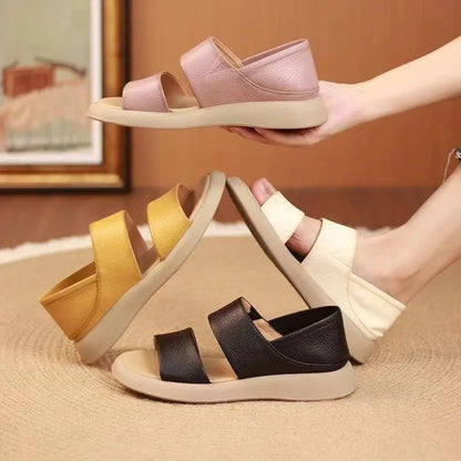 Thick Sole Women's Stylish Genuine Leather Sandals 1