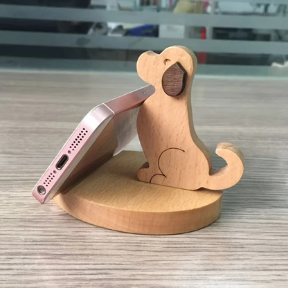 Dog Wooden Phone Stand 1