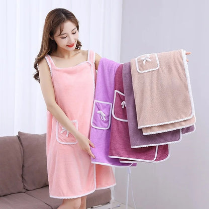 CozyWrap™ Wearable Bath Towel Dress 1