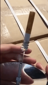Parabolic mirror solar fire starter 1