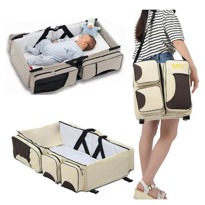 3 in 1 Multi Purpose Diaper Bag Cum Baby Bassinet 1