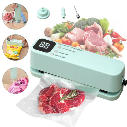 3-in-1 Mini Vacuum Sealer – Portable Food Sealing Machine with 15 Bags, Wet & Dry Modes, Digital Timer for Home & Travel 1