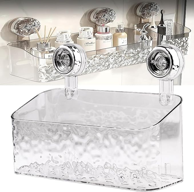 Light Luxury Style Glacier Pattern Suction Cup Shelf 1