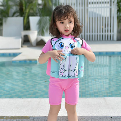 Kids Floating Swimsuit with Zipper Life Vest 1