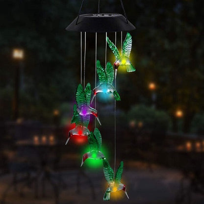 Solar-Powered Dangling Hummingbird Lights 1