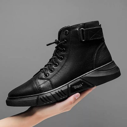 MEN BLACK LEATHER BOOTS 1