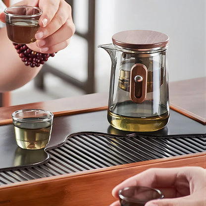 Magnetic Tea Separation Teapot – One-Click Glass Travel Teapot with Inner Filter & Water Separation Design 1