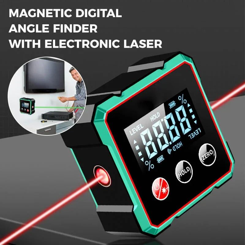 4-Side Magnetic Digital Angle Gauge with Laser 1