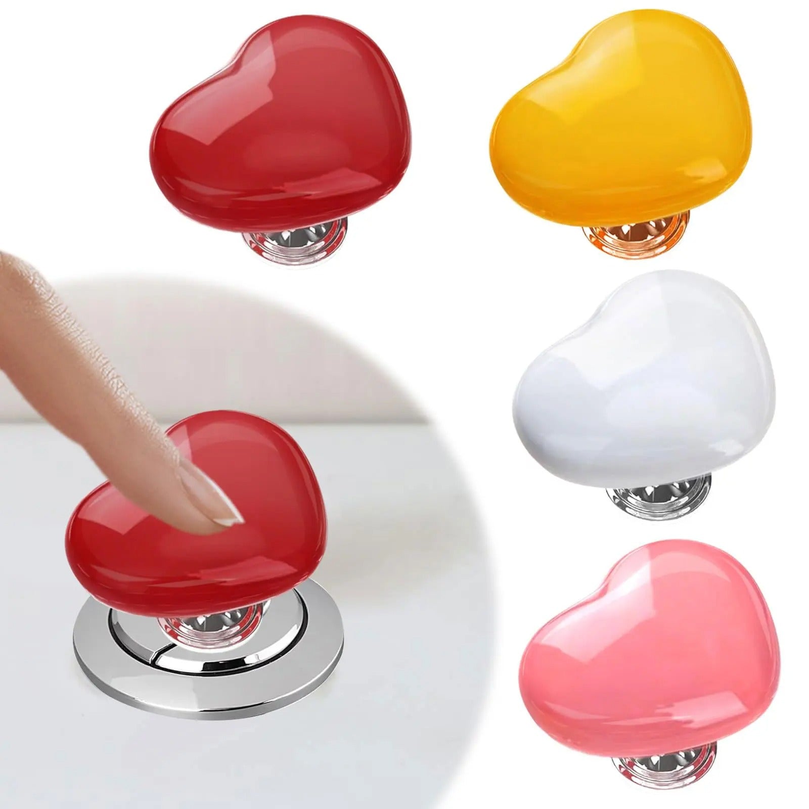Heart-Shaped Toilet Flush Button Cover 1