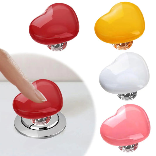 Heart-Shaped Toilet Flush Button Cover 1