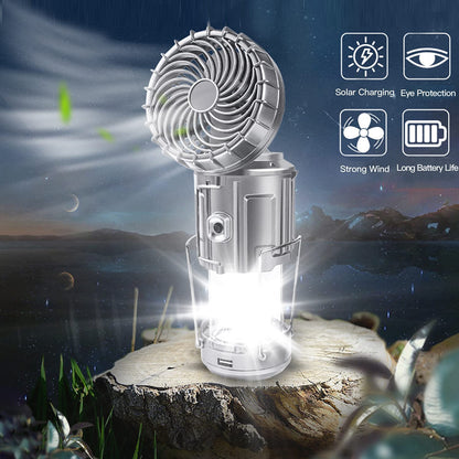 6 in 1 Portable Outdoor LED Camping Lantern With Fan 1