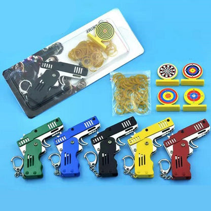 Mini Folding Rubber Band Gun Toy Keychain 1