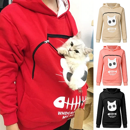 SWEATSHIRT CAT POUCH HOODIE 1