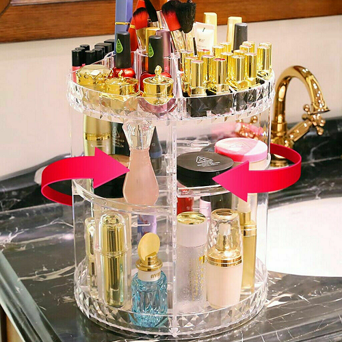 Rotating Crystal Cosmetic Storage Box 1