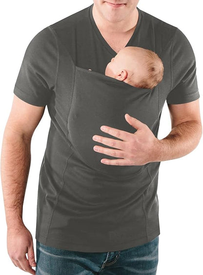 Men's Baby Carrier Safety Kangaroo Pocket Shirt 1