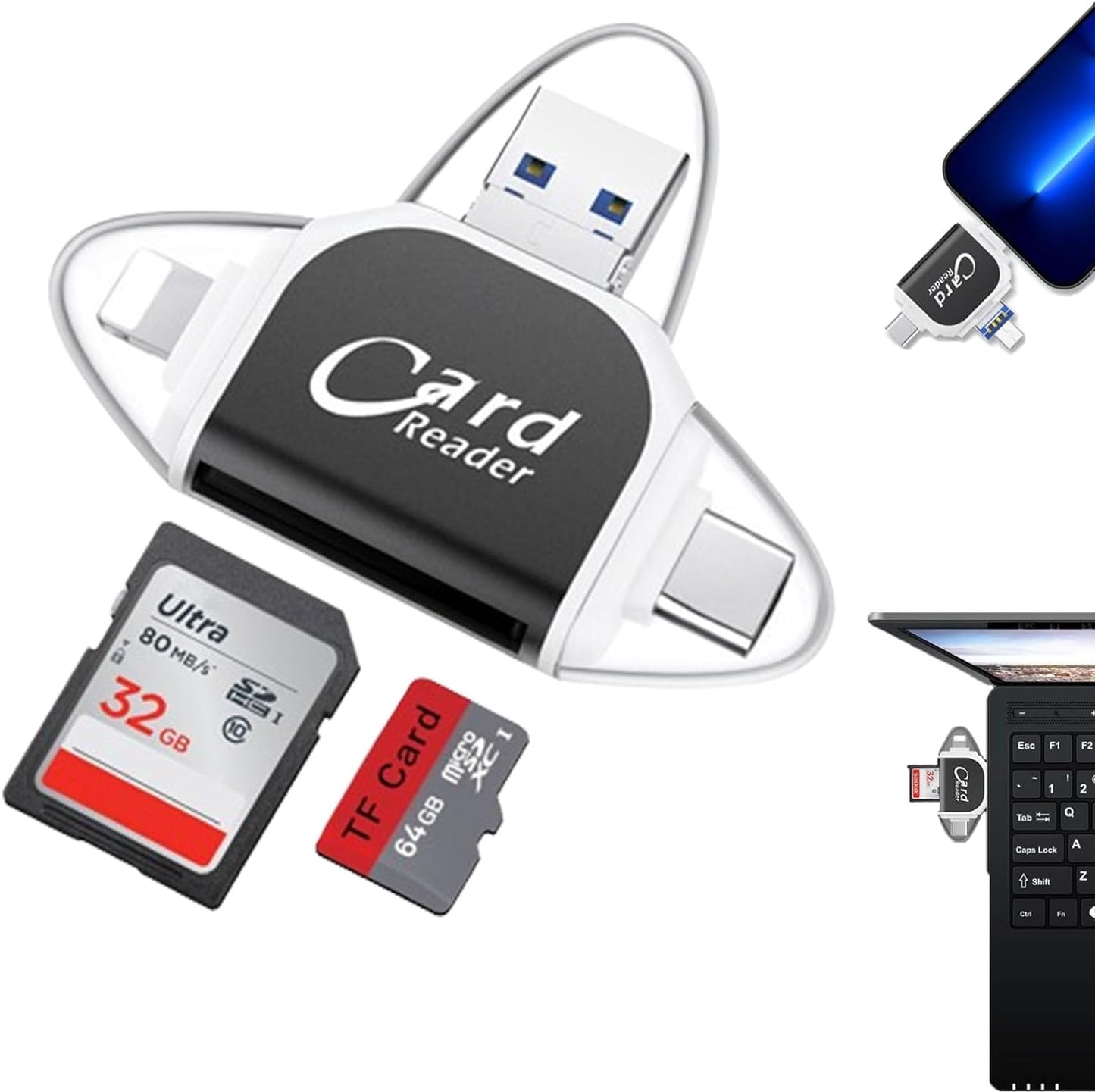 Multi-Port 4 in1 Universal SD TF Card Reader 1