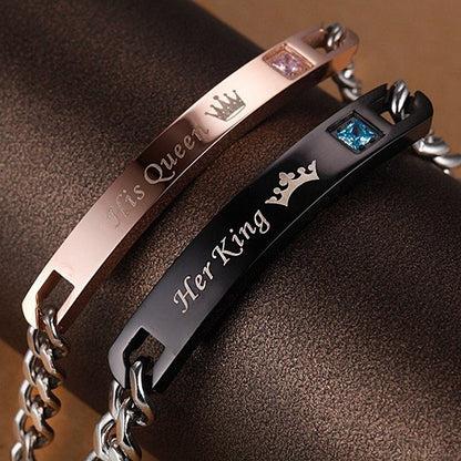 BRACELETS 2 PIECES FOR MEN AND FOR WOMEN "HER KING HIS QUEEN" 1
