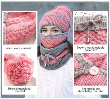 Beanie Hat with Scarf and Mask 1