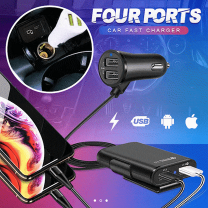 4 Port USB Car Charger Quick Charge QC3 1