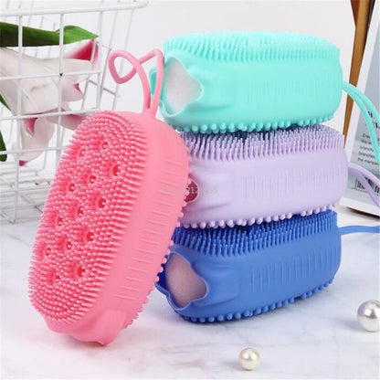 Silicone Body Scrubber Bath Sponge - 2 in 1 Exfoliating Body Brush 1
