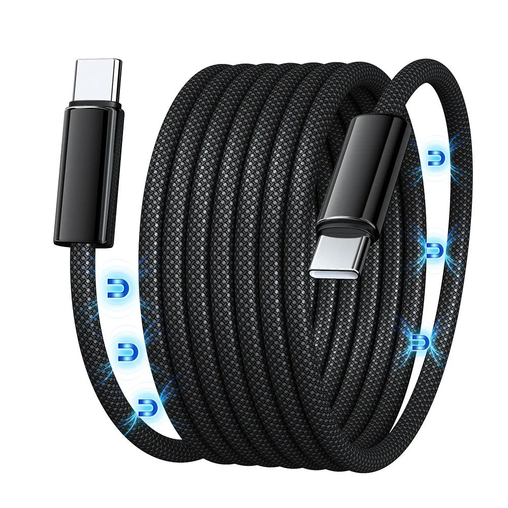 Braided Design Magnetic USB-C Fast Charging Cable 100W 1