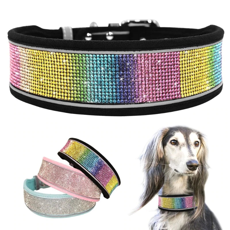 Crystal Rhinestone Reflective Dog Collar 1
