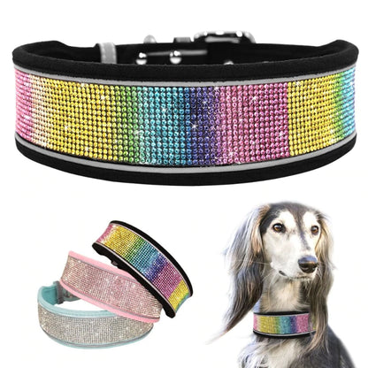 Crystal Rhinestone Reflective Dog Collar 1