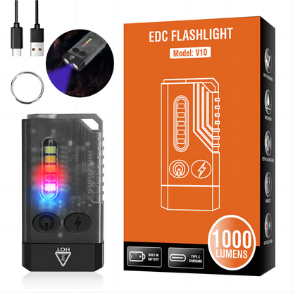 Mini Powerful EDC Flashlight with Red UV Blue Light 1