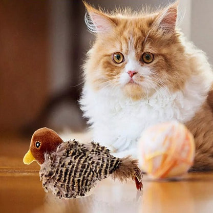 Singing Sparrow Shaped Bird  Cat Toy 1