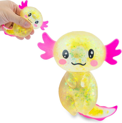 Jelly Glitter Axolotl Squishy Toy 1