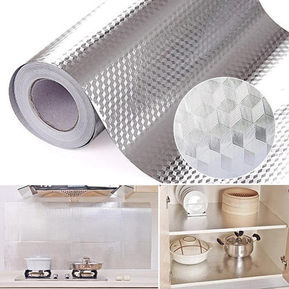 Waterproof Oil Proof Aluminum Foil Self Adhesive Wall Sticker 1