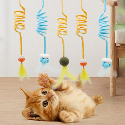 Hanging Spring Plush Ball Cat 1